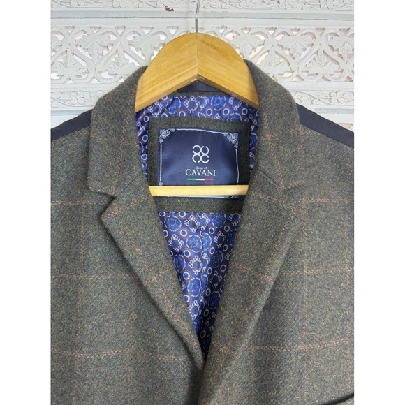 NWT House Of Cavani Wool Blend Plaid Vest Waistcoat Sz 50 Preppy Academia Green - Picture 4 of 8